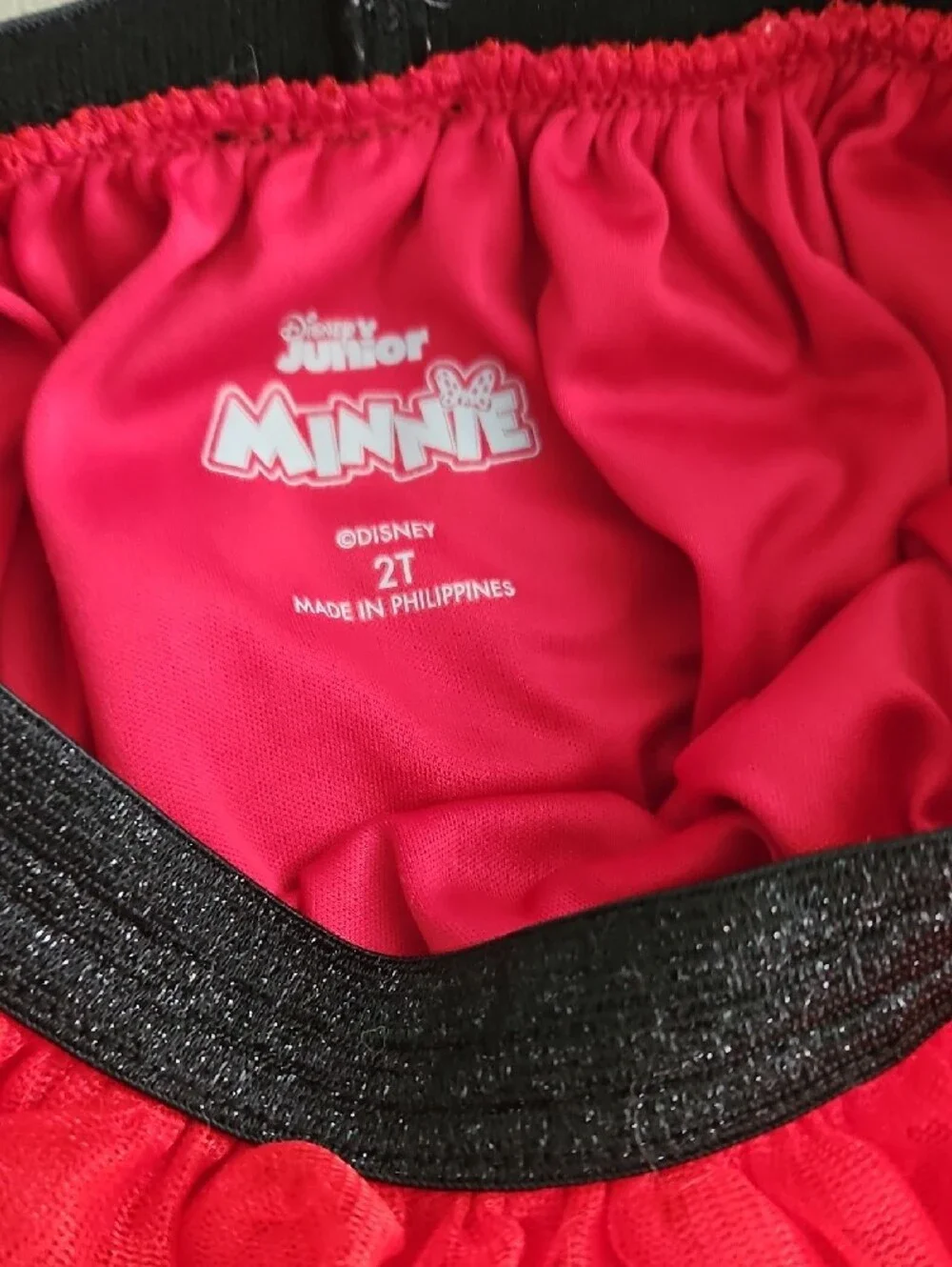 Disney Minnie Toddler Girl's Red Tulle Skirt w/ Black Elastic Waistband 2T